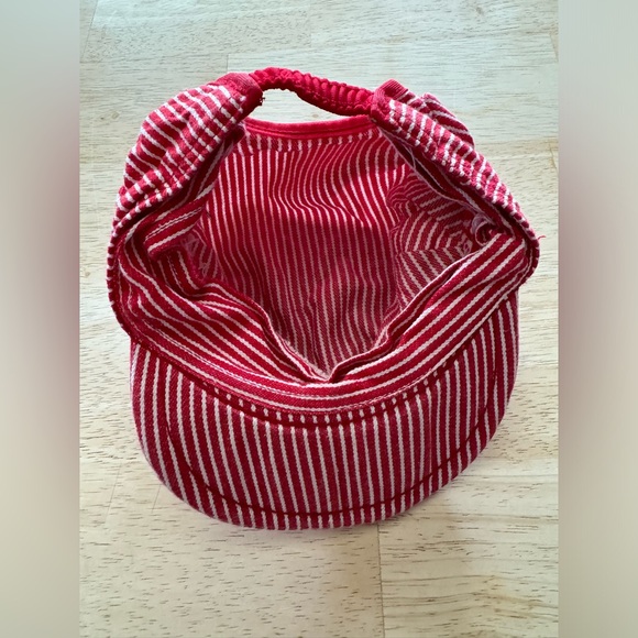 Vintage OSHKOSH B'GOSH Railroad Conductor Red Striped Hat Snapback Made in USA - Picture 4 of 4